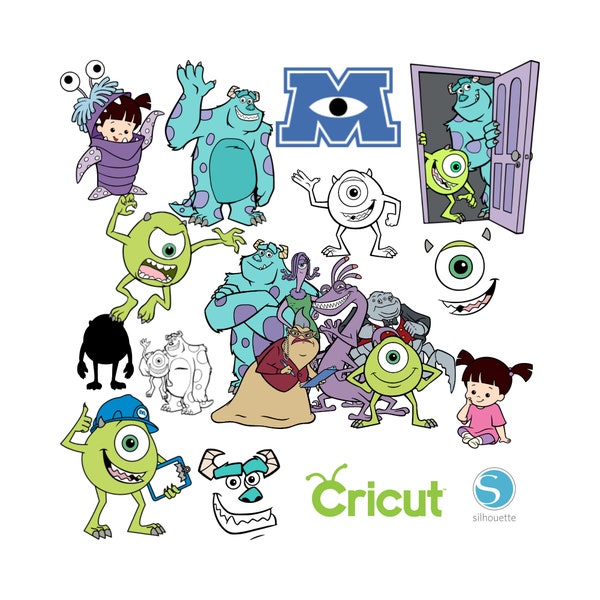 94 Monsters Inc SVG Bundle SVG for Cricut and Silhouette Cutting Machines