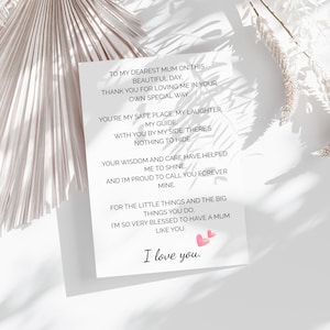 Mom Poem for a Postcard, Gift for Mum, Mother&#39;s Day Card