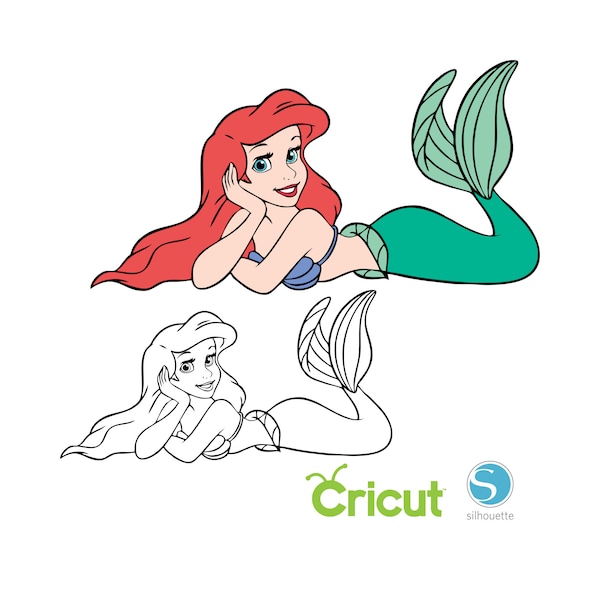 2 Ariel SVG Bundle SVG for Cricut and Silhouette Cutting Machines, The Little Mermaid