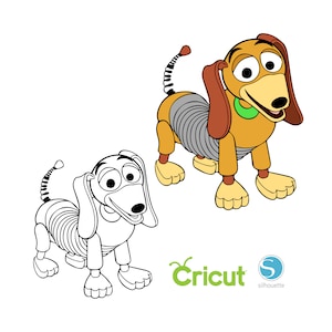 2 Slinky Dog SVG dla maszyn tnących Cricut i Silhouette