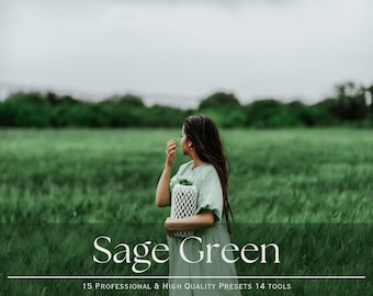 15 Sage Green Presets and 14 tools. Professional Lightroom Desktop & Mobile.