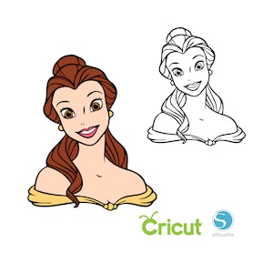 2 Belle SVG para máquinas de corte Cricut y Silhouette, La Bella y la Bestia SVG