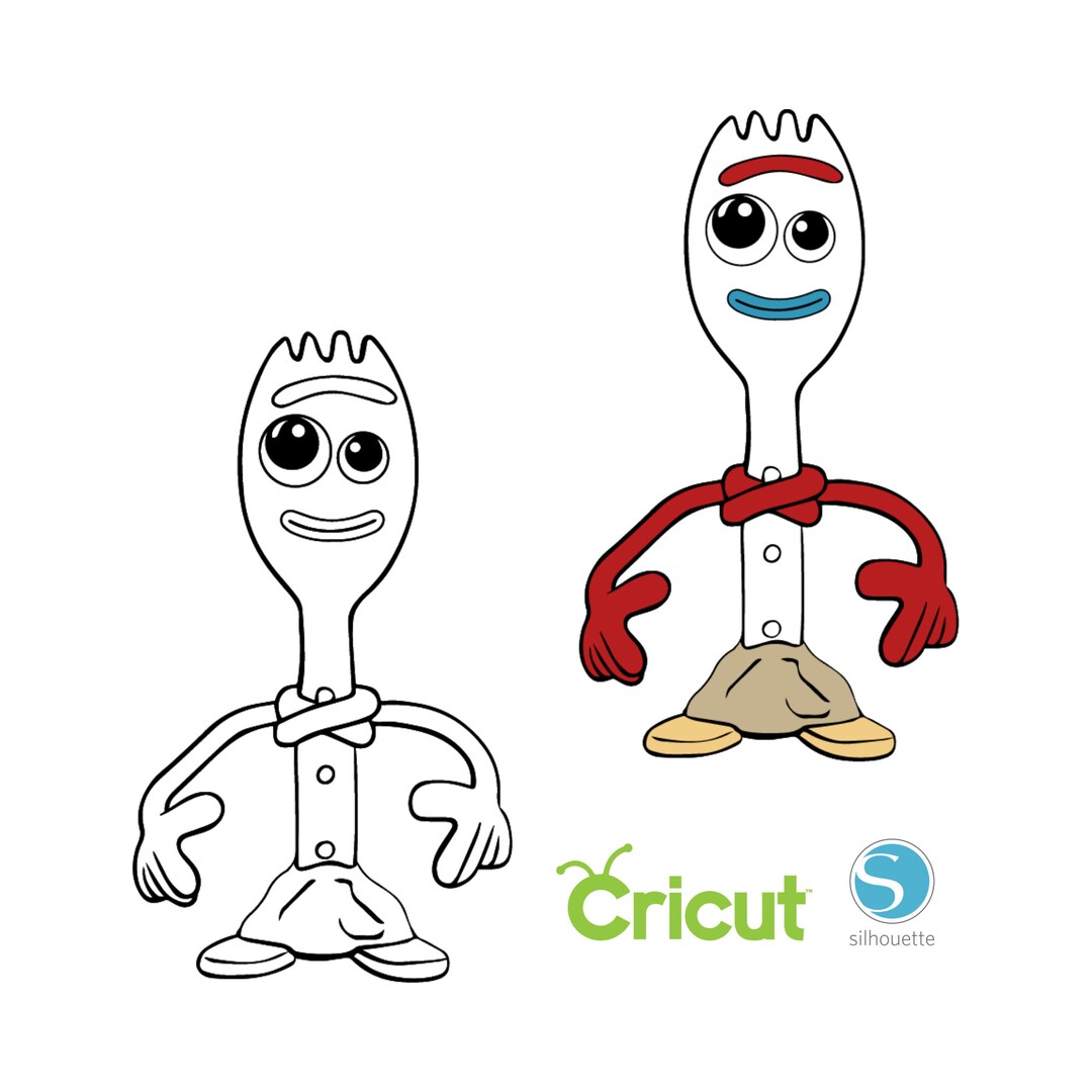 2 Forky SVG for Cricut and Silhouette Cutting Machines, Toy Story SVG ...