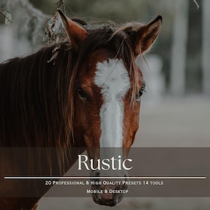 Rustic Lightroom Presets and 14 tools. Professional Desktop & Mobile. Warm, Boho, Summer, Earthy, Western, Outdoor Presets for Instagram