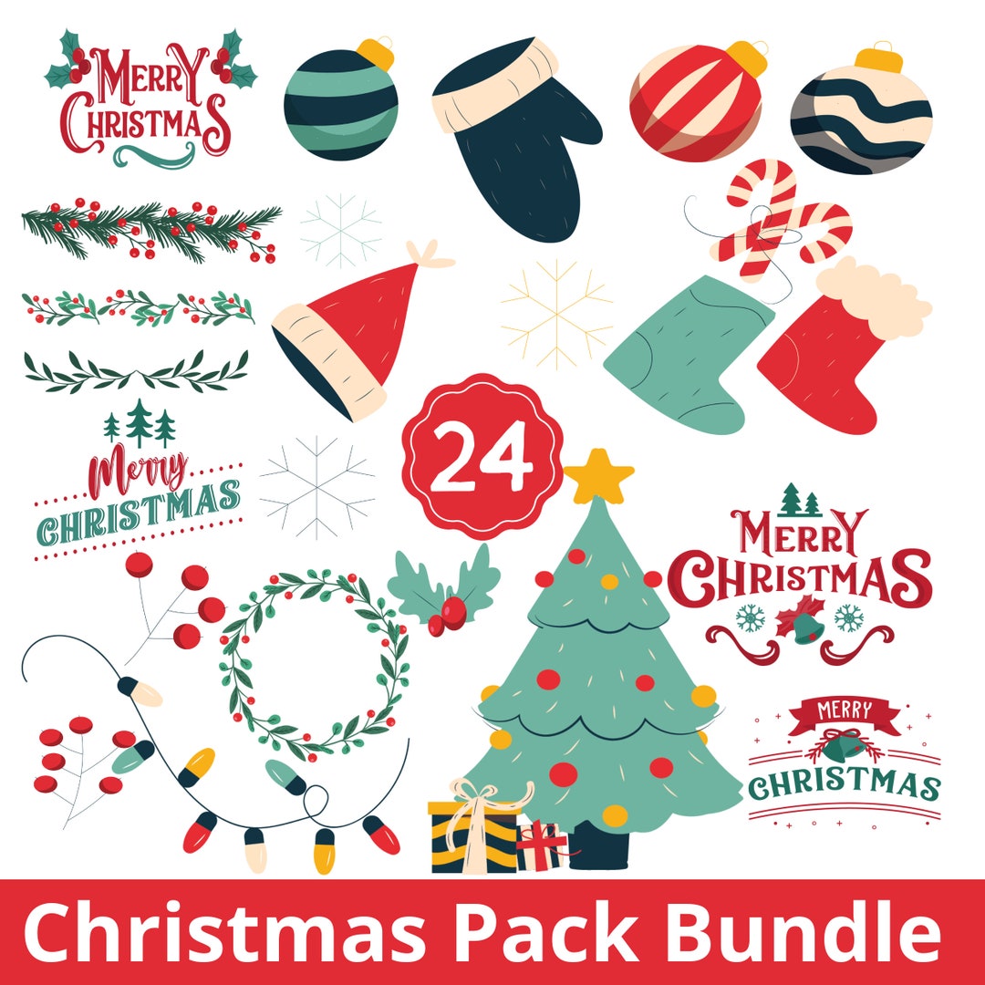 24 Christmas SVG Bundle for Cricut and Silhouette Cutting Machines ...