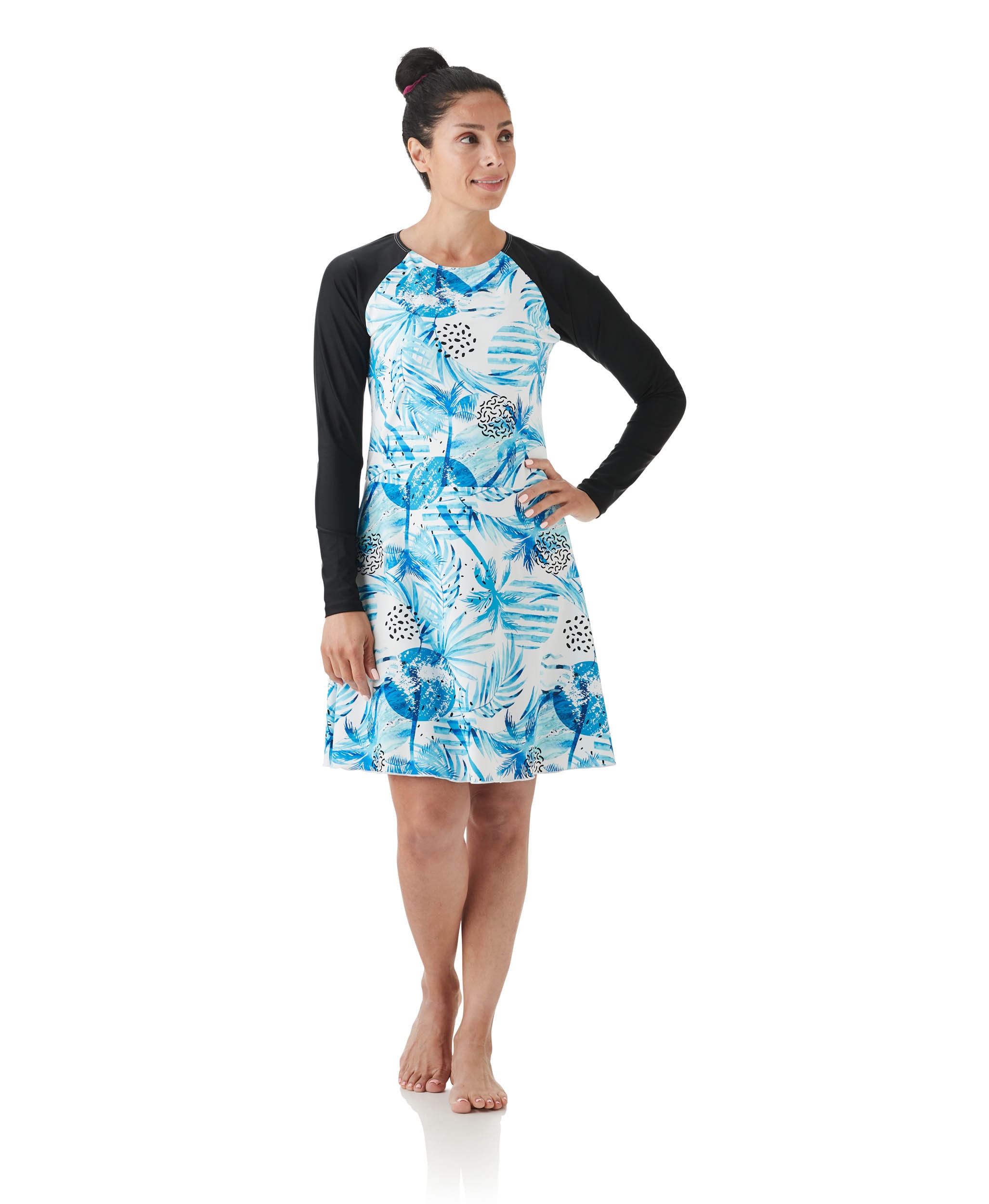 Modest Swim Dress SPF50 Wave Print by Modest Mermaid Etsy Australia