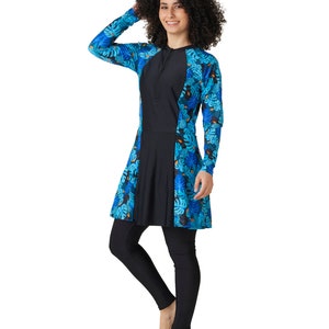 Ocean zip swim dress and leggings SPF50+