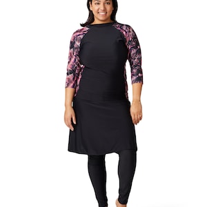 Palm swim 3/4 top with skirt with attached legging SPF50+