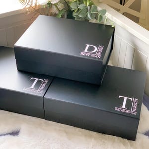 Luxury Groomsman Proposal Box: Magnetic Closure Keepsake (Ships Flat, Empty Box Only)