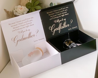 Luxury Godparent Proposal Keepsake Box: Personalized Magnetic Closure Gift Box