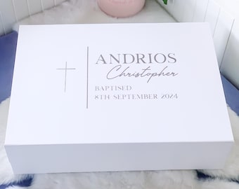 Personalised Christening Keepsake Box | Baptism, First Communion Gift | Extra Large Available