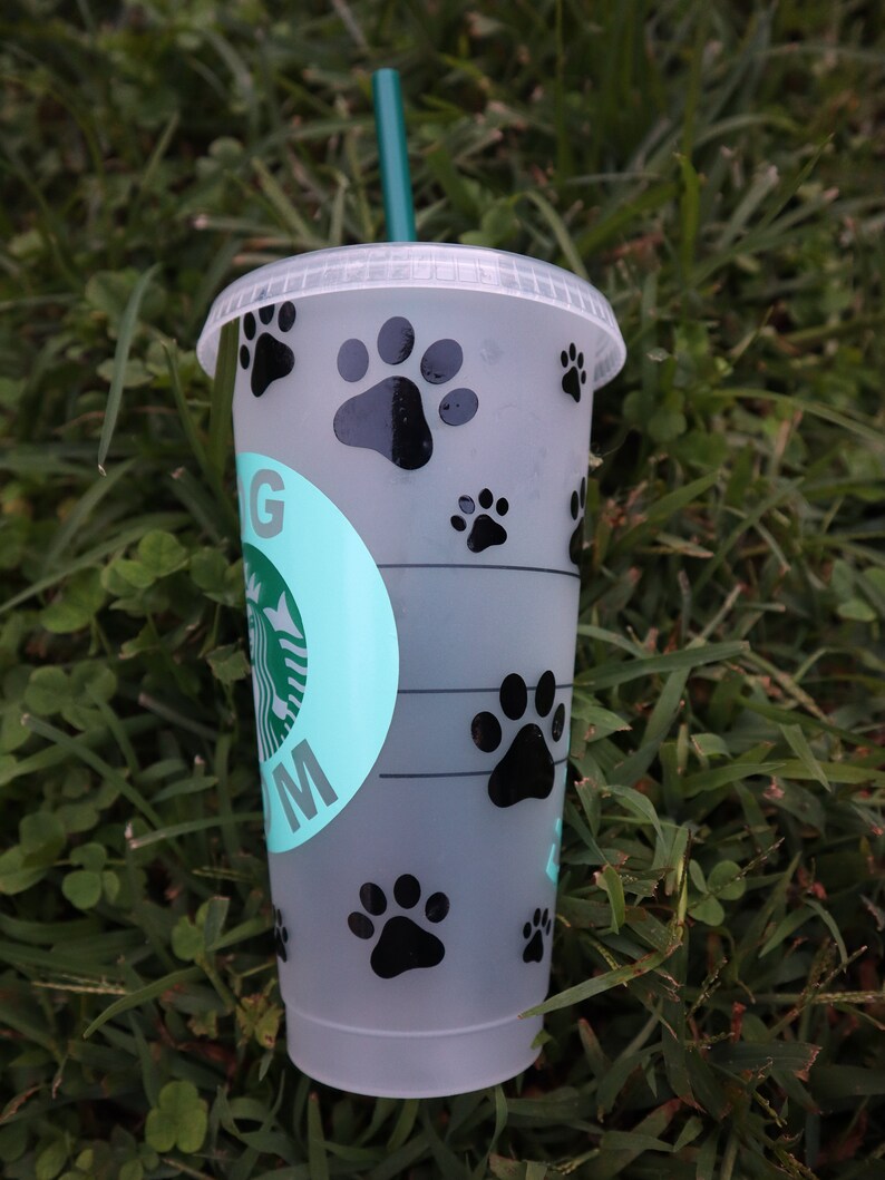 Dog Mom Personalized Starbucks Tumbler Cup Custom Dog Paw
