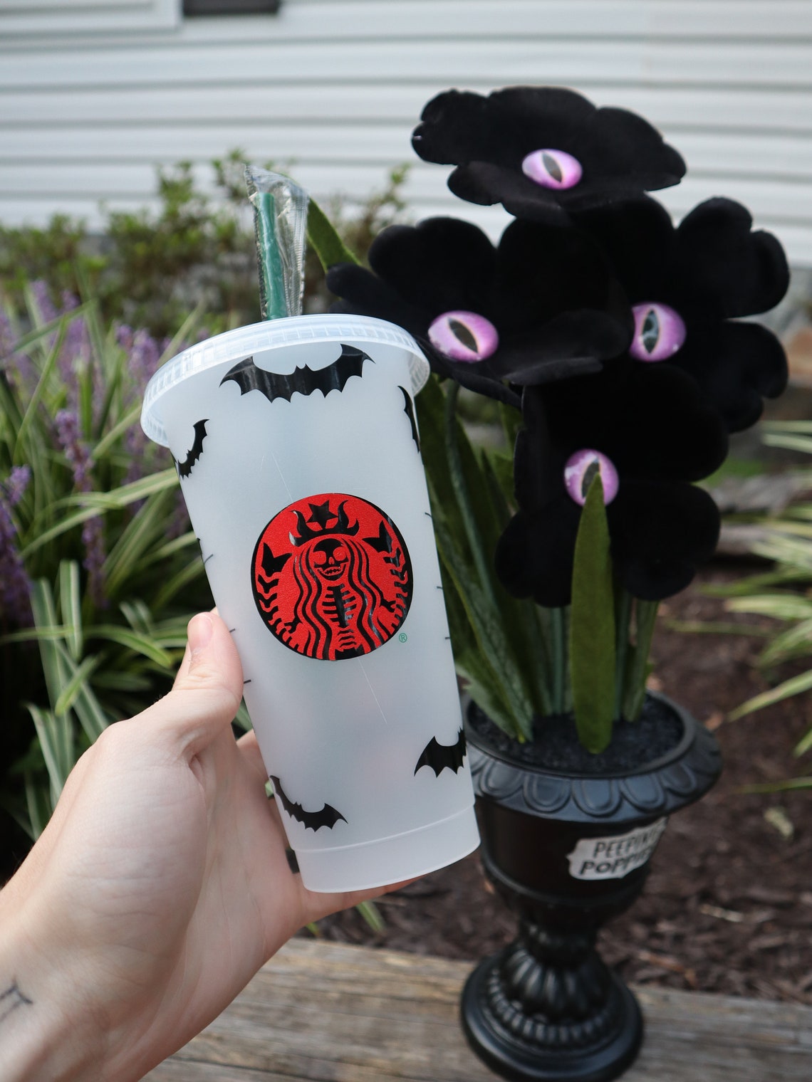 Personalized Halloween Starbucks Tumbler Cup Custom Bat Etsy