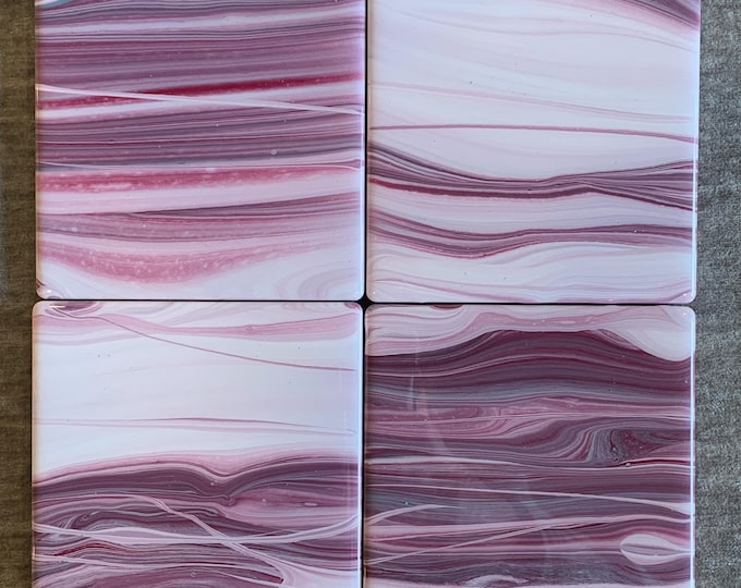 Coasters Pink and White