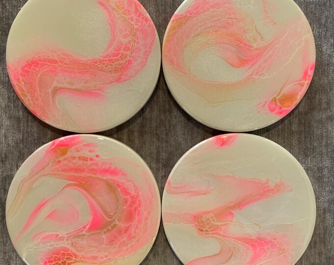 Pink and Cream coasters