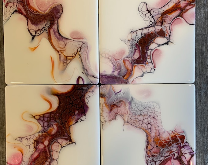 Coasters Purple and White