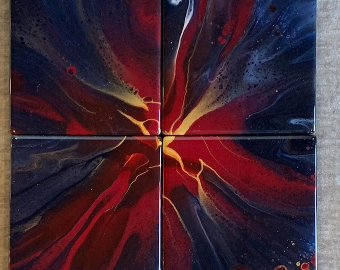 Coasters Blue and Red