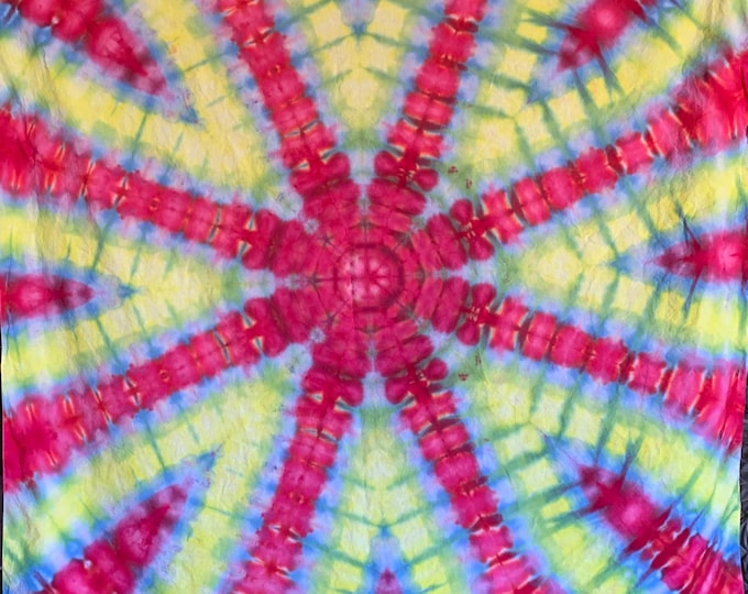 Blue and Pink Tie Dye Tapestry
