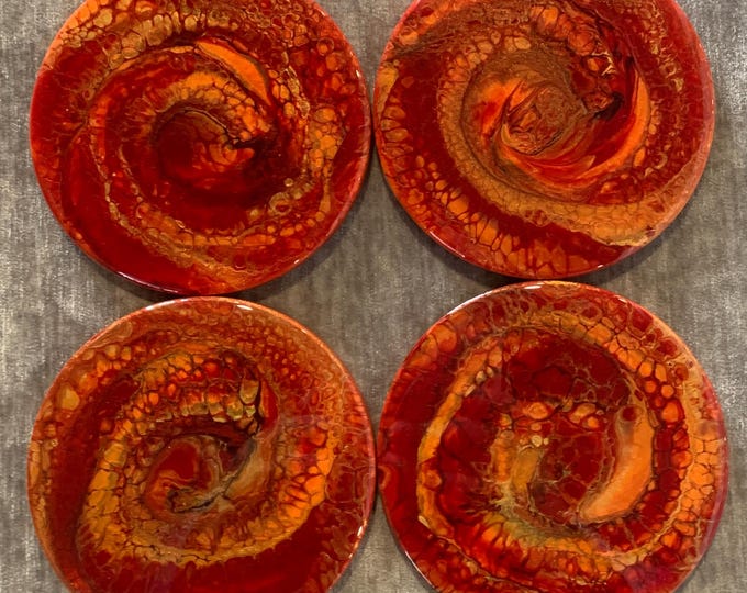 Flame colored Coasters