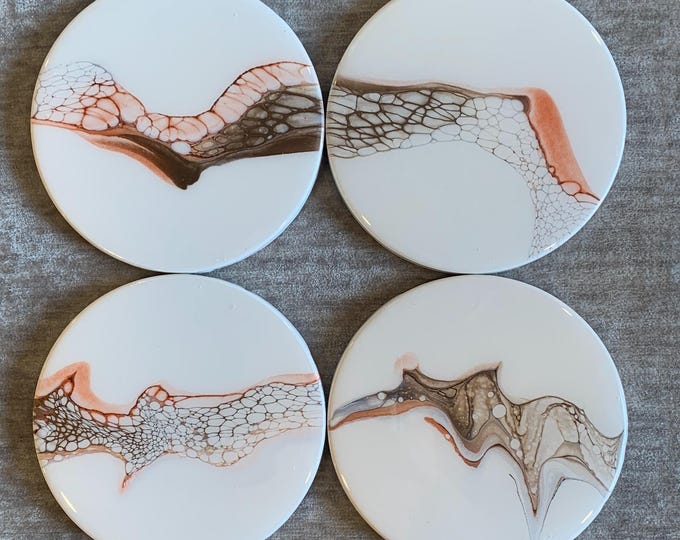 Coasters White and brown