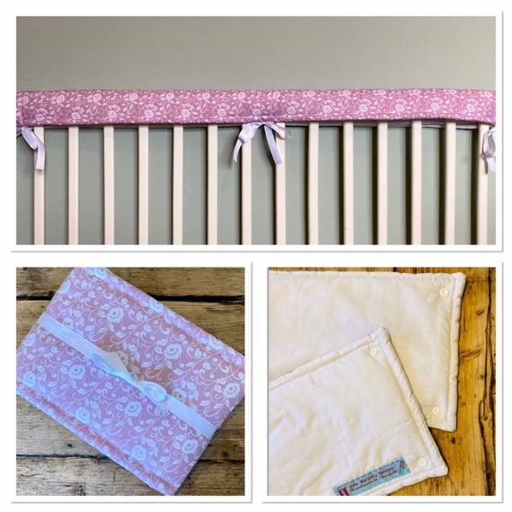 pink cot bed bumper