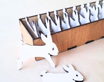 Wooden Embroidery Thread Bobbins Organizer, Embroidery Thread Organizer, Bunny Bobbins, Sewing Accessory