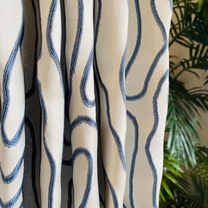 Coastal Maze Custom Made Drapery- 2 Panels