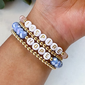 Bracelet avec lettres personnalisé, cadeau pour professeur, bracelet mot personnalisé pour mentor, cadeau de remerciement, bracelet de perles personnalisé, cadeau pour elle