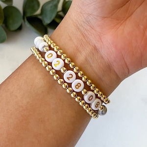 Pulsera con número personalizado, pulsera de aniversario con fecha especial, regalo de pulsera con número personalizado, joyería con fecha especial