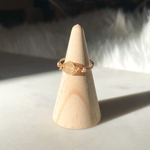 Citrine Ring, Citrine Wire Wrapped Ring, Crystal Ring, Citrine Jewelry, Handmade Ring