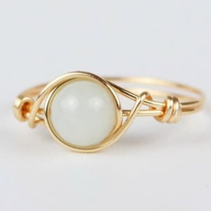 Jade Ring, Wire Wrapped Crystal Ring, Jade Wire Ring, Custom Jade Ring, Healing Gemstone Jewelry, Jade Ring For Her