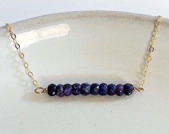 Blue Sapphire Necklace, Crystal Necklace For Women, Sapphire Necklace Gift For Her,  September Birthstone Jewelry Gift, Layering Necklace