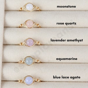 Crystal Ring, Dainty Wire Wrapped Crystal Ring, Healing Crystal ...
