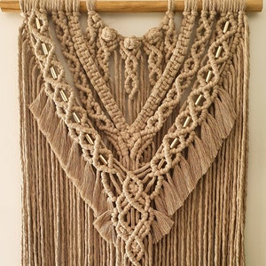 AMELIE Macrame Wall Hanging / Boho Wall Hanging / Beaded Macrame / Choose your colour / Custom Macrame / Earthy Tone Decor image 6