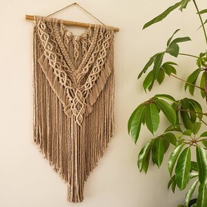 AMELIE Macrame Wall Hanging / Boho Wall Hanging / Beaded Macrame / Choose your colour / Custom Macrame / Earthy Tone Decor image 4