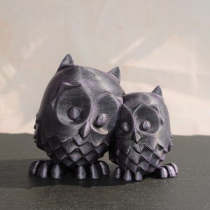 Cuddling Owl Pair Figurine | Owl Animal Sculpture | 3D Printed & Hand Painted | Unique Christmas Gift | Home and Office Decor