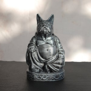 French Bulldog Buddha Figurine | Frenchie Sculpture | 3D Printed & Hand Painted | Unique Christmas Gift | Home and Office Decor
