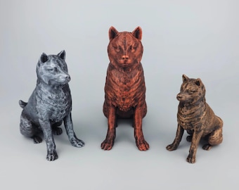 Shiba Inu Figur handbemalt, Realistische Akita Inu Skulptur, Moderne Kai Ken Statue, Elegantes Hokkaido Modell, Dekorative Doge Miniatur