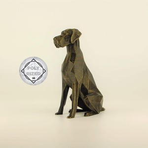 Low Poly Deutsche Dogge Figur, Handbemalte Hundeskulptur, Einzigartiges Geschenk für Hundeliebhaber und Haustierbesitzer, Deko für Zuhause von Polyrized3D
