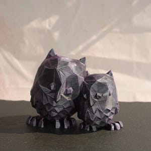Low Poly Cuddling Owl Pair Figurine | Owl Animal Sculpture | 3D Printed & Hand Painted | Unique Christmas Gift | Home and Office Decor