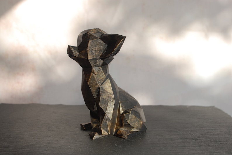 Low Poly Chihuahua Figurine Dog Hand Painted Chi Sculpture 3D Printed & Hand Painted Unique Christmas Gift Home Decor image 5