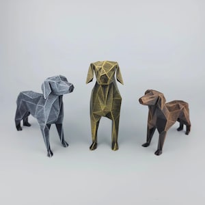 Low Poly English Pointer Figur stehend