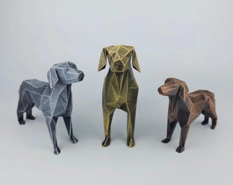 English Pointer Figurine Low Poly, Hand-painted Weimaraner Dog Sculpture, Minimalistic Doberman Statue, Modern Vizsla Miniature Modell