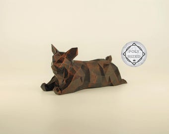 Figura de Corgi Pembroke galés, escultura de perro Corgi de baja poligonización, regalo único para amantes de los perros y dueños de mascotas, decoración para sala de estar