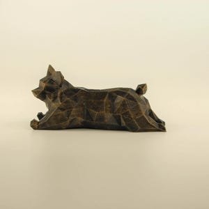 Welsh Corgi Pembroke Figur, Low Poly Corgi Hunde Skulptur, Einmaliges Geschenk für Hundeliebhaber und Haustierbesitzer, Deko für Wohnzimmer