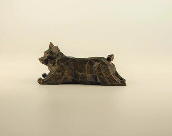 Figura de Corgi Pembroke galés, escultura de perro Corgi de baja poligonización, regalo único para amantes de los perros y dueños de mascotas, decoración para sala de estar