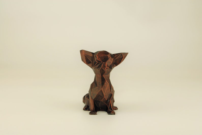 Low Poly Chihuahua Figurine Dog Hand Painted Chi Sculpture 3D Printed & Hand Painted Unique Christmas Gift Home Decor image 8