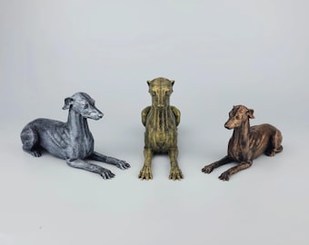 Greyhound Figurine hand-painted, Realistic Whippet Sculpture, Modern Italian Grayhound Statue,  English Greyhound, Spanish Greyhound Arabian