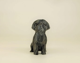 Maltese Dog Figurine hand-painted, Low Poly Bichon Frise Sculpture, Unique Gift for Dog Lovers and Pet Owners, Interior Design Decor Office