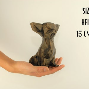 Low Poly Chihuahua Figurine Dog Hand Painted Chi Sculpture 3D Printed & Hand Painted Unique Christmas Gift Home Decor image 3